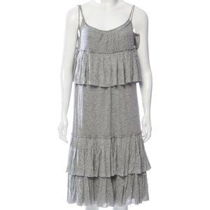 PORTS 1961 Scoop Neck Grey Sleeveless Midi Dress